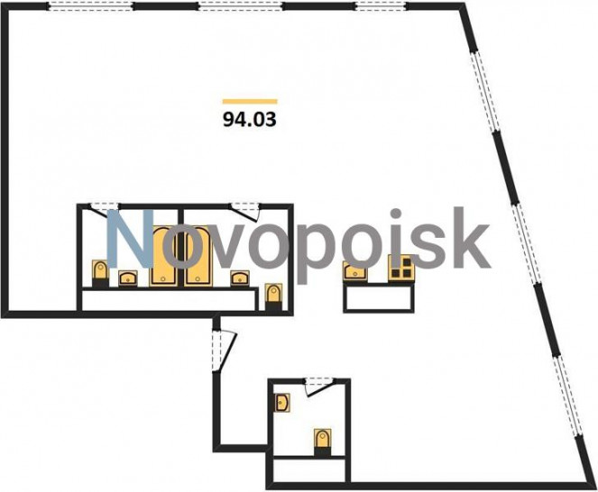 Трёхкомнатная квартира 94.03 м²