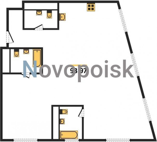 Двухкомнатная квартира 93.97 м²