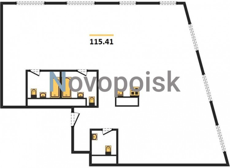Трёхкомнатная квартира 115.41 м²