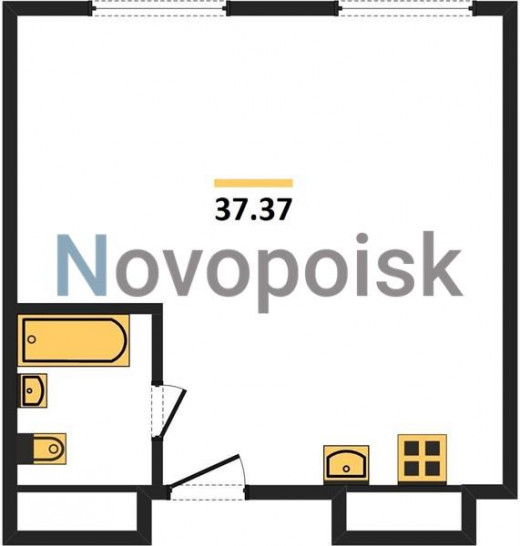 Однокомнатная квартира 37.37 м²