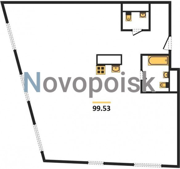 Двухкомнатная квартира 99.53 м²
